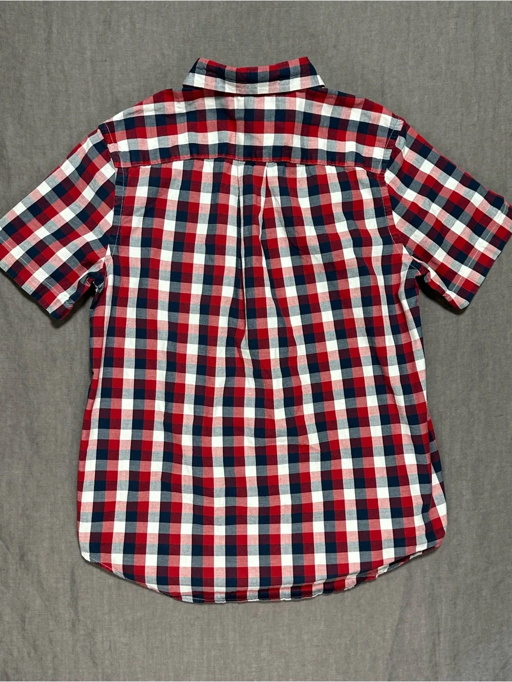 Ralph Lauren Red, Blue & White Plaid Short-Sleeve Button-Down Shirt